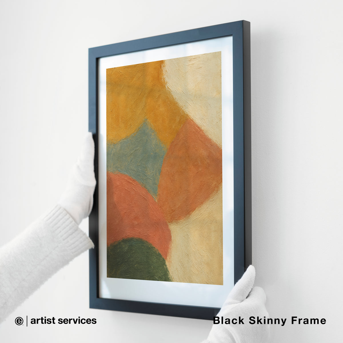 Breathing Color Textured Cotton Rag | SIMPLE FRAMED + STANDARD GLASS | Black skinny Frame