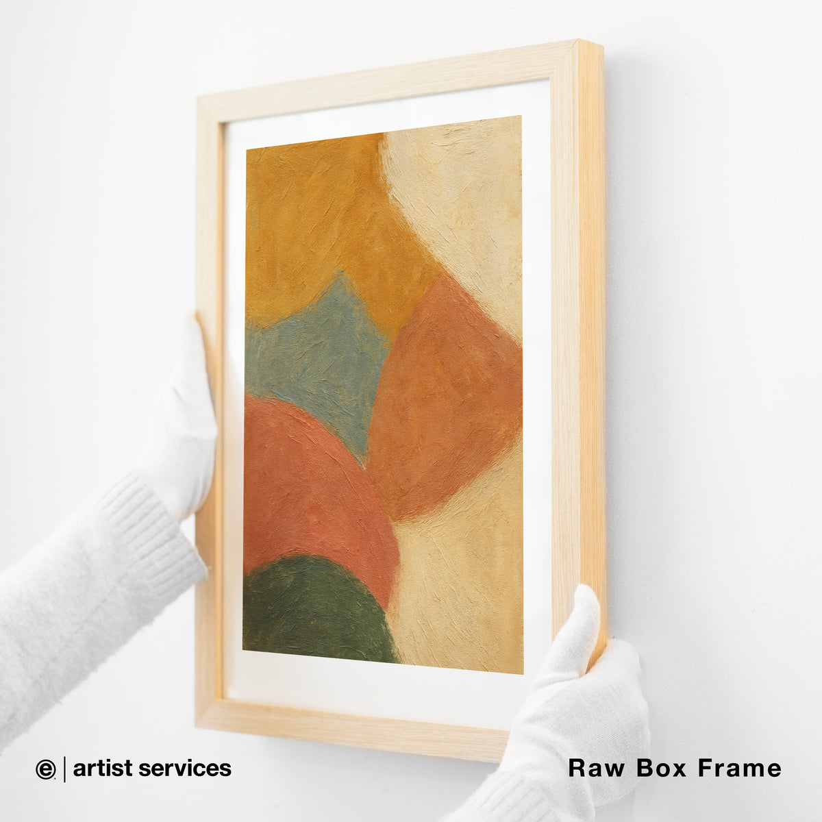 Breathing Color Textured Cotton Rag | SIMPLE FRAMED + STANDARD GLASS | Raw Box Frame