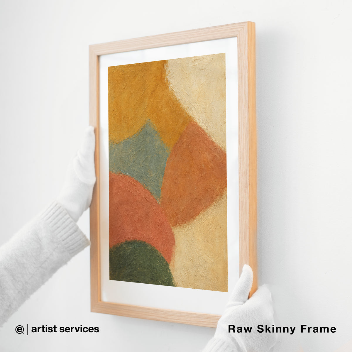 Breathing Color Textured Cotton Rag | SIMPLE FRAMED + STANDARD GLASS | Raw skinny Frame