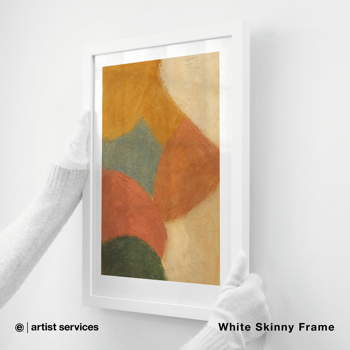 Breathing Color Textured Cotton Rag | SIMPLE FRAMED + STANDARD GLASS | White Skinny Frame