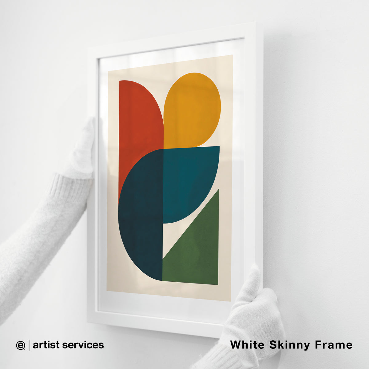 Hahnemuhle German Etching | SIMPLE FRAMED + STANDARD GLASS | White Skinny Frame