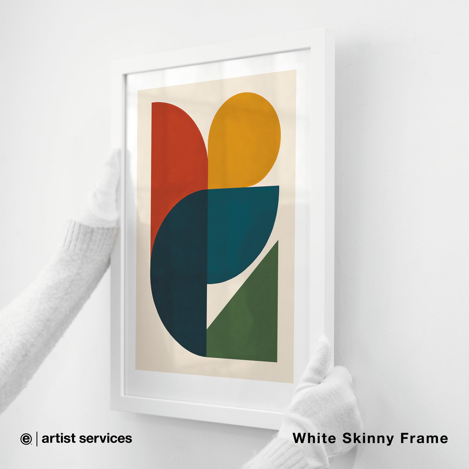 Hahnemuhle German Etching | SIMPLE FRAMED + STANDARD GLASS | White Skinny Frame
