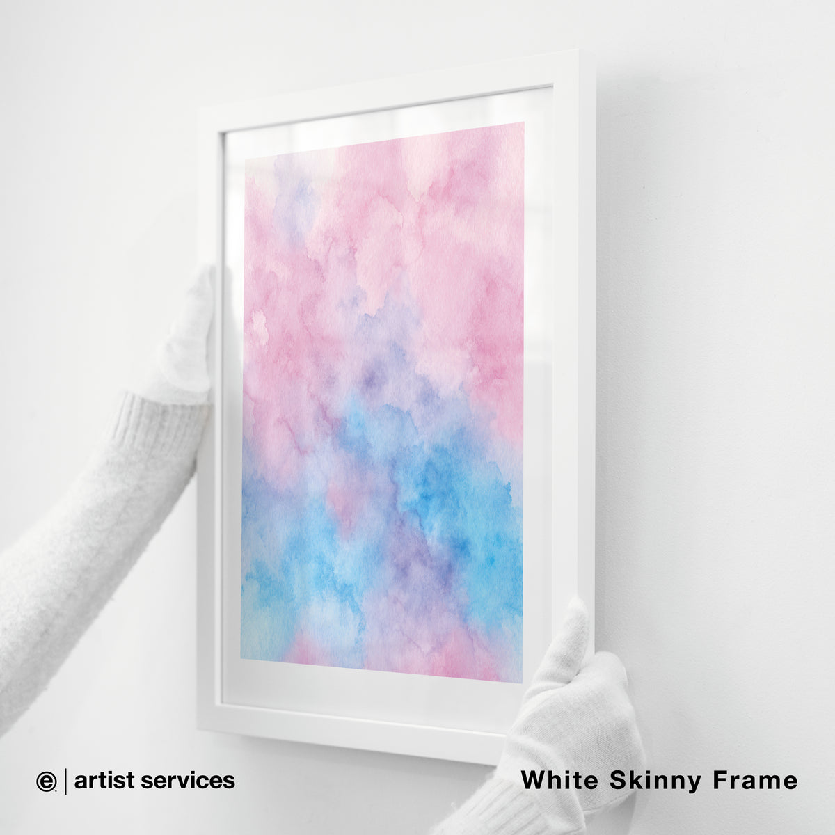 Textured Matte | SIMPLE FRAMED + STANDARD GLASS | White Skinny Frame